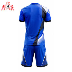 Conjunto de camiseta y pantalones cortos de fútbol para hombre, azul, sublimado, transpirable, de poliéster, uniforme de fútbol para adulto, detección de agujas - Product Image 5