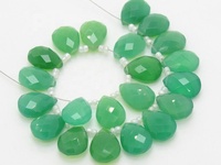 Pierre naturelle de chrysoprase verte de qualité supérieure, calcédoine faite à la main, facettée en forme de goutte, pierre lâche 14x10mm, trou de 0,50mm, certifiée par un tiers