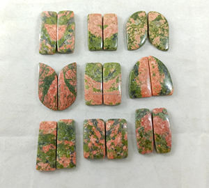 Vente en gros, lot de cabochon en jaspe naturel unakite, pierres précieuses vertes semi-précieuses en vrac, bijoux faits à la main en fil métallique pour cristaux de guérison - Product Image 4