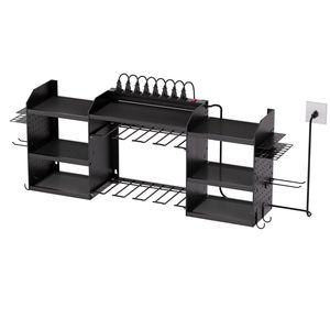 Organizzatore per Utensili Elettrici a 3 Livelli, Stazione di Ricarica da Parete con 8 Supporti per Trapani e Multipresa, 1,70 m - Product Image 1