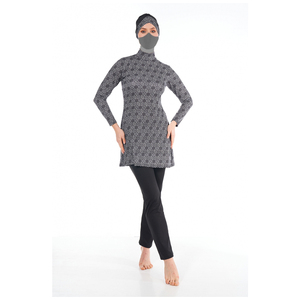 Traje de Baño Musulmán Personalizado, Burkini, Conjunto de Dos Piezas con Estampado, Cobertura Completa, Secado Rápido, Elegante, para Playa Islámica - Product Image 1