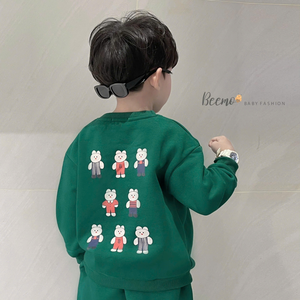 Conjuntos de Ropa Casual de Invierno para Niños Pequeños, de Alta Calidad, Beemo, 2 Piezas, Algodón, Lona, Manga Larga, Diseño de Dibujos Animados, Color Sólido - Product Image 4