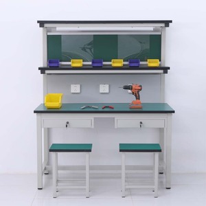 Mesa de Trabajo de Aleación Antiestática ESD de Servicio Ligero con Soporte de Personalización de Fábrica, Banco de Trabajo con Cajón Iluminado por LED y Estante Superior para Productos - Product Image 1