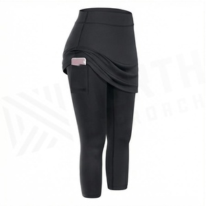 North Approach High Waist Asymmetric Yoga <b>Leggings</b> <b>With</b> <b>Pockets</b> Sweat Wicking Breathable Calf Length Women's Sportswear - Product Image 3