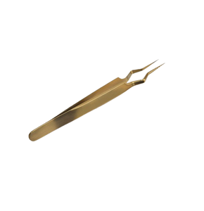 Pinzas para Extensión de Pestañas con Punta de Fibra de Acero Inoxidable Chapadas en Oro, Herramientas para Pestañas de Marca Privada Personalizadas para Uso Profesional - Product Image 1