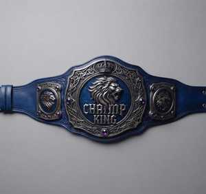 Ceinture de champion Champ King avec sangle en cuir bleu et boucle en plaque d'alliage - Product Image 4