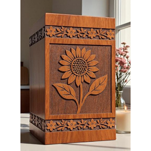 Eco Wooden Urn for Water Burial Ceremonies Artistic Wooden Cremation Urn with Hand Painting urn by AYAANS - Product Image 3