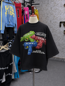 Camiseta Gráfica Extra Grande Personalizada para Hombre, 100% Algodón, Estilo Urbano, Camiseta Estampada, Fabricante OEM ODM - Product Image 2