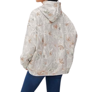 Sweat-shirts imprimés pour femmes à motif de branches botaniques taupe, en polyester respirant de haute qualité, coupe ample, vente en gros - Product Image 2