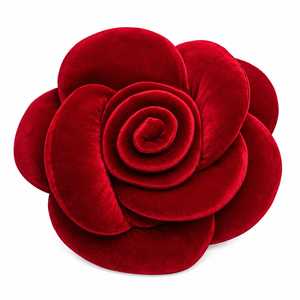 Red Velvet Rose Flower Throw Pillow <b>Cushion</b> Decorative Plush Floral Accent Pillow for Living Room Sofa Bedroom Home Decor - Product Image 3