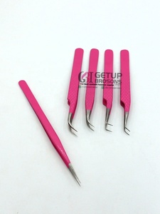 Pince à épiler professionnelle en acier inoxydable de 10 mm, nouvelle, fine, droite, antistatique, antimagnétique, durable, à précision, courbée à 90 degrés, pour cils - Product Image 5