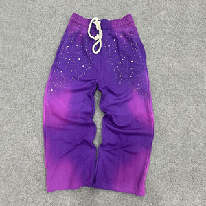 Pantalon de jogging homme personnalisé avec logo imprimé en strass, élastique, réfléchissant, brodé, style streetwear, effet empilé, délavé à l'acide - Product Image 4