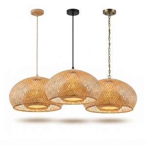 Abat-jour en bambou naturel écologique, abat-jour suspendu tissé à la main, éclairage décoratif pour la maison, directement du fabricant - Product Image 1