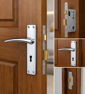 Premium Modern Chrome Mortise <b>Door</b> Handle with Rectangular Plate Zinc Alloy Lever Handle for Bedroom Villa & Main <b>Doors</b> - Product Image 4
