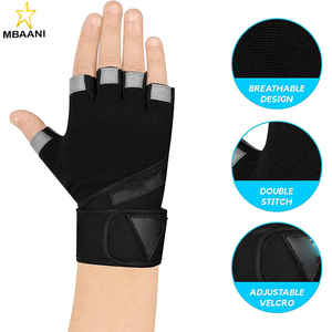 Gants de fitness respirants avec support de poignet rembourré, protection supplémentaire de la paume, pour le cyclisme, l'entraînement en suspension et les tractions - Product Image 6
