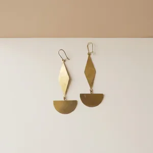 Stainless Steel Powder Coated Gold Plated Irregular Pendant <b>Earrings</b> with <b>Hook</b> Design for Women-Parties Weddings & Gifts - Product Image 3