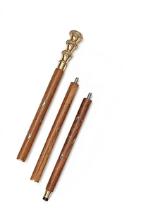 Bastón de Madera Hecho a Mano con Empuñadura Metálica Ornamentada, Estilo Vintage, Elegante Bastón de Caballero Decorativo - Product Image 2