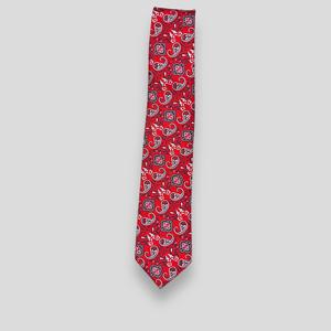 Corbata de Seda con Diseño Paisley Rojo y Blanco para Hombre |   Corbata Elegante de Primera Calidad para Eventos Formales, Negocios, Bodas y Fiestas |   Accesorio de Moda con Estilo - Product Image 1