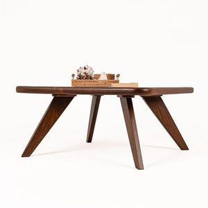 Table basse en bois moderne, table basse carrée pour salon, table centrale de style mid-century, table à thé en bois faite à la main, table d'appoint - Product Image 5