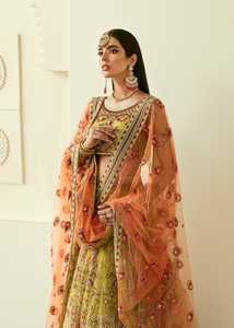 Lehenga Choli avec dupatta orange, robe de mariée traditionnelle indienne pakistanaise en soie pleine longueur, tendance féminine, robe élégante indienne - Product Image 2