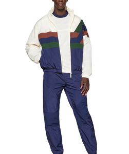 Alta calidad 100% poliéster Jogger Wear Patchwork Color Zip Up Nylon Windbreaker chándal venta al por mayor personalizado a prueba de viento chándal - Product Image 1