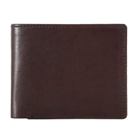 Dompet Kulit Asli Nappa Kustom Warna Cokelat Tua dengan Logo Kustom Label Pribadi OEM Grosir Massal Barang Kulit Mewah Ukuran Kecil