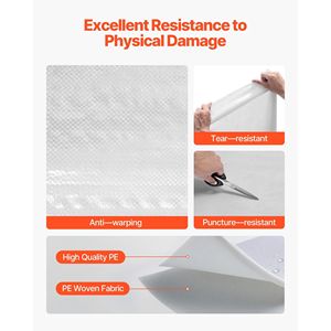 Resistente 4.5X150 ft rivestimento in plastica bianca 0.13mm di spessore barriera al vapore casa avvolgente resistente a goccia membrana impermeabile - Product Image 4