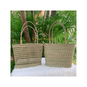 Sac fourre-tout en jonc de mer fait main, style mode, Vietnam Vietchoice, sac de voyage tissé naturellement à porter à l'épaule, vente en gros, bon prix, écologique, été - Product Image 2