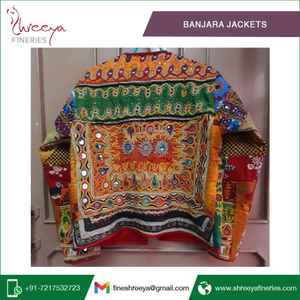 Women Boho Handmade Ethnic Mirror Work <b>Patchwork</b> <b>Jacket</b> With Embroidery Full Sleeve Square Collar Spring Wear - Product Image 3