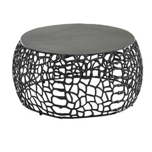 Mesa de Centro Redonda Moderna con Tapa de Vidrio Templado y Estructura Metálica, Mueble Decorativo Contemporáneo para Sala de Estar - Product Image 4
