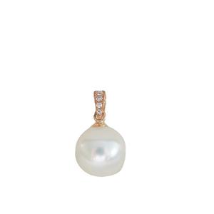 Pendentif en perle d'eau douce naturelle de 11-12 mm, rond, Edison, lumière intense, sans défaut, collier simple, cadeau de mariage, pendentifs fins - Product Image 5