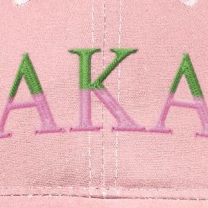 AKA Two Tone Letter Hat White Adjustable Cotton <b>Baseball</b> <b>Cap</b> with Embroidered Greek Sorority Headwear for Women - Product Image 5