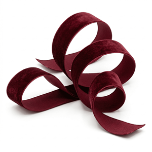 Ruban en velours bordeaux simple face de 38 mm – Vente en gros, fournisseur, fabricant – Emballage de luxe, style floral, couture, décoration, garniture - Product Image 5