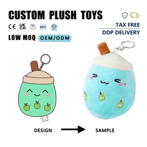 Peluche personnalisée douce de 12 cm, poupée Boba en peluche au design mignon, jouet en peluche personnalisé, souvenir, adorable porte-clés en peluche personnalisé - Product Image 3