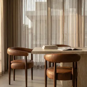Silla de Comedor de Madera Resistente SINTERIOR MODERN TAN ELAN CARVER para Oficina en Casa y Bar en Casa - Product Image 1