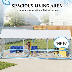 Caseta y Jaula Plateada para Perros de Exterior, Casas y Muebles para Mascotas - Product Image 2