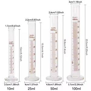 Wholesale Laboratory 250ml Clear Borosilicate <b>Glass</b> Hexagonal Base <b>Measuring</b> Graduated Cylinder - Product Image 5