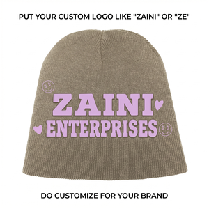 Gorro de Punto Acrílico Suave ZAINI ZI-120 Premium de 320 GSM, Tejido de Punto Acanalado, Color Caqui, Gorro de Invierno Unisex, Bordado de Logotipo Personalizado - Product Image 1