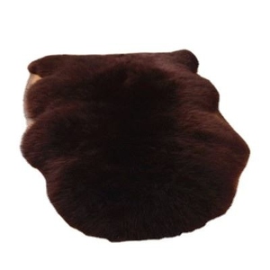 Genuine Sheepskin Rug Natural White Plush Novelty Shape Handcrafted Non-Slip Rubber Backing For <b>Bedroom</b> Home Decor - Product Image 2
