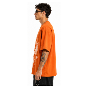 เสื้อยืดโอเวอร์ไซส์ผู้ชาย สตรีทแวร์ ลายกราฟิก พิมพ์ลายผ้าฝ้าย วินเทจ ทรงหลวม ฮิปฮอป แฟชั่นลำลอง - Product Image 1