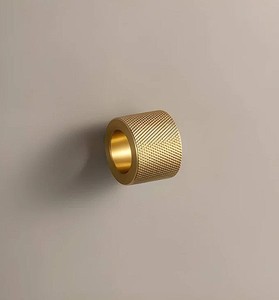Boutons de meuble de luxe en laiton en forme d'anneau, quincaillerie Fitichen, haute qualité, moletés, finition dorée, pour la maison et le bureau - Product Image 3