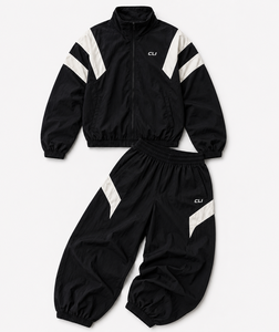 Oversized Color Block Nylon Windbreaker Unisex Tracksuit Custom Reflective Contrast Panel Full Zip Stand Collar OEM <b>Track</b> <b>Jacket</b> - Product Image 5