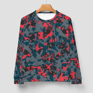Sudadera de cuello redondo con estampado de camuflaje para hombre, manga raglán, corte regular, informal, de punto, transpirable, 100% forro polar - Product Image 6