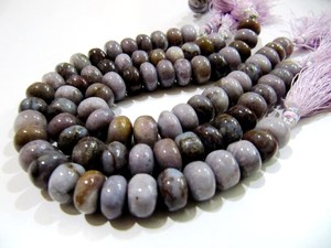 Perles d'agate naturelle lisse de couleur gris-violet, forme ronde, 11-12 mm - Product Image 6