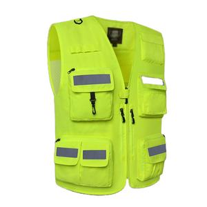Gilet de sécurité en polyester respirant et réfléchissant OEM Gilet en maille haute visibilité pour les vêtements de travail de sauvetage sur route - Product Image 2