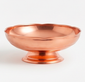 Bol à fruits secs en cuivre poli, design moderne, idéal pour la vaisselle, les mariages, les hôtels et le service de nourriture. - Product Image 1