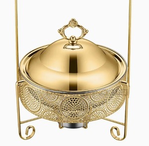 Elegant Stainless Steel Golden Chafer Set <b>Buffet</b> Food <b>Warmer</b> for Banquet and Event Catering At Best Price - Product Image 3