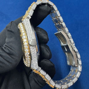 High Quality Stunning Moissanite Diamond Stainless Steel Case Mechanical Movement Men's Wrist Band Luxury Man's <b>Watch</b> - Product Image 2