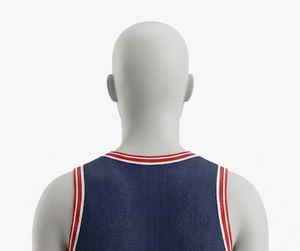 Men's Navy Blue <b>Mesh</b> Tank Top Crew Neck Sleeveless Breathable Regular Fit Basketball Apparel 100% Polyester Solid Color - Product Image 4