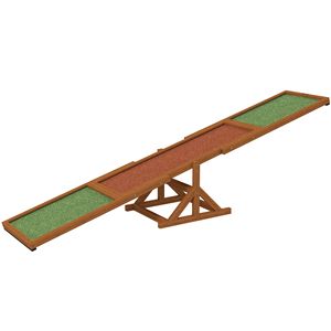 Attrezzatura per Agility Canina in Legno Resistente alle Intemperie, Altalena Arancione 210 cm L x 40 cm L x 35 cm H per Addestramento ed Esercizio, Stile Semplice - Product Image 1